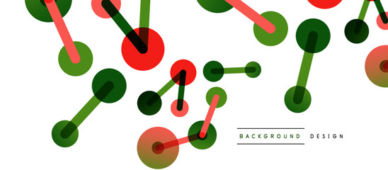 Line points connections geometric abstract background. Circles connected by lines. Trendy techno business template for wallpaper, banner, background or landing