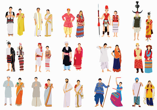 Images of indian cheap dresses of different states