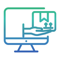 Obraz premium Online service , Online Delivery Service gradient icon.