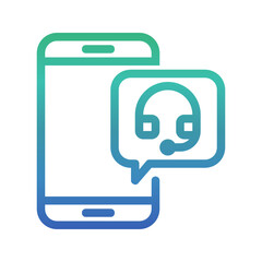Call center , Online Delivery Service gradient icon.