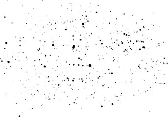 Handmade splatter texture. Black watercolor paint spatter, spots, dots, stars, splashing. Asset for overlay, montage, collage, brush, shadow, pattern, grain, shape source.