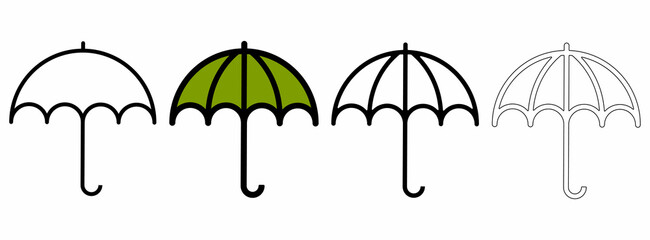 umbrella icon set isolated on white background © Sutana