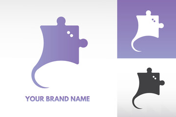 Logo Stingray Fish and puzzle jigsaw combination Monogram vector Design in gradient and Monochrome color variation Perfect for Brand Business Symbol Identity