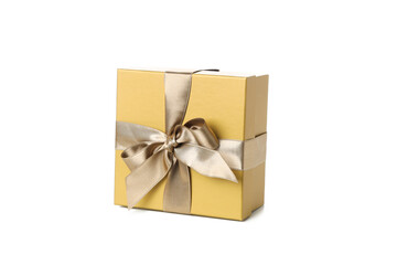 Gift box with bow isolated on white background