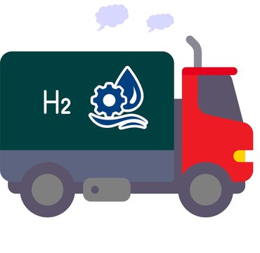 Illustration Of A Hydrogen Electric Truck