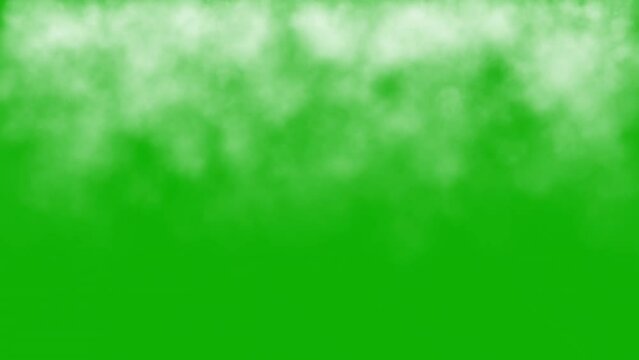 Falling white steam motion graphics with green screen background
