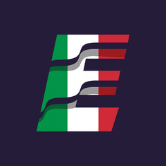 Italy Alphabet Flag E
