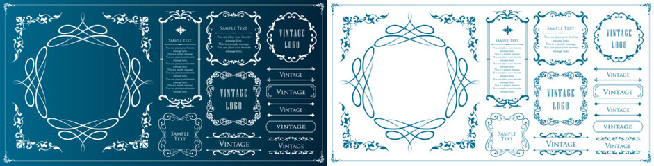 オシャレなフレーム。デザインテンプレート。ゴージャスな額のセット。