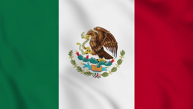 United Mexican States , Mexico realistic waving flag. smooth seamless loop 4k video 	