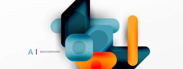 Minimal geometric abstract background. Colorful geometric blocks. Lines, squares and triangles composition wallpaper