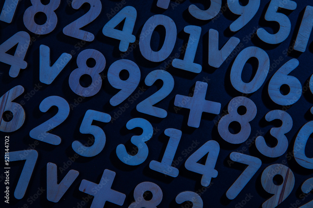 Poster background or texture of numbers. finance data concept. mathematic. seamless pattern with numbers. f