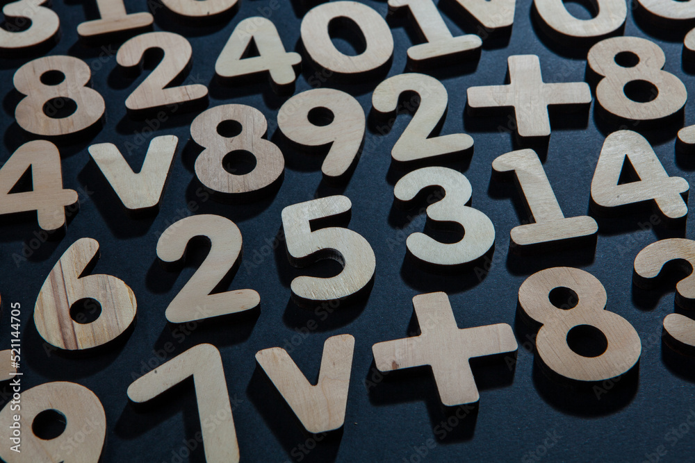Poster background or texture of numbers. finance data concept. mathematic. seamless pattern with numbers. f
