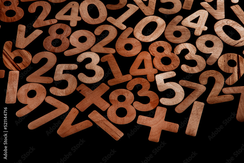 Poster background or texture of numbers. finance data concept. mathematic. seamless pattern with numbers. f