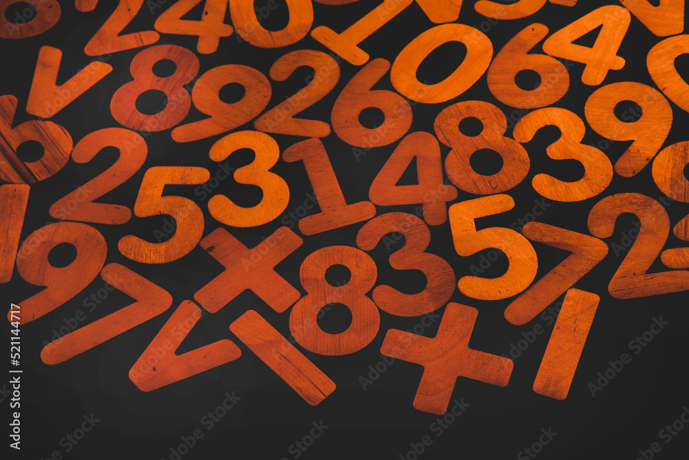 Poster background or texture of numbers. finance data concept. mathematic. seamless pattern with numbers. f