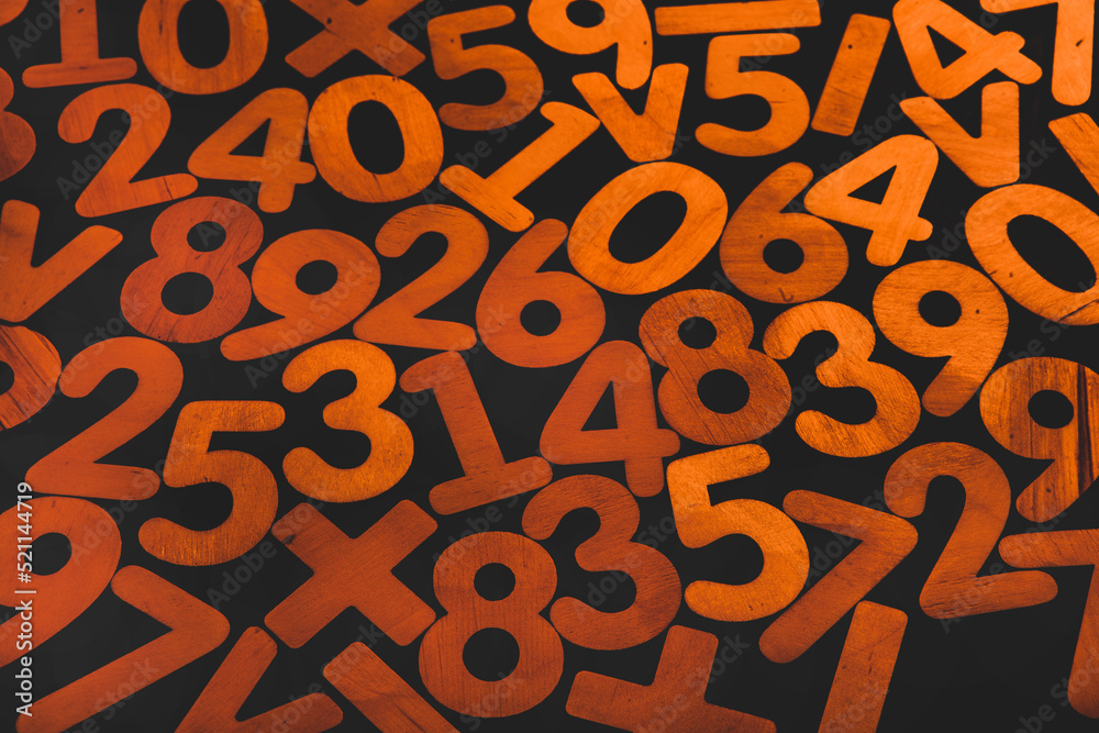 Poster background or texture of numbers. finance data concept. mathematic. seamless pattern with numbers. f