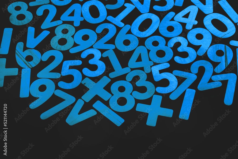 Poster background or texture of numbers. finance data concept. mathematic. seamless pattern with numbers. f