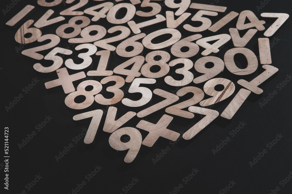 Poster background or texture of numbers. finance data concept. mathematic. seamless pattern with numbers. f