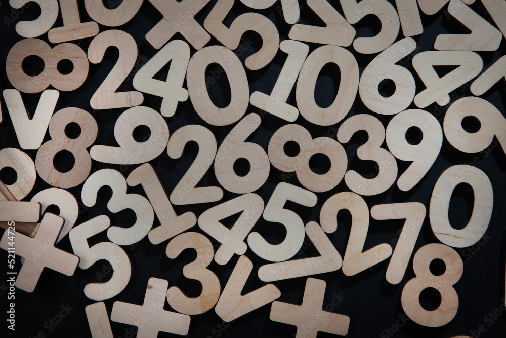 Poster background or texture of numbers. finance data concept. mathematic. seamless pattern with numbers. f