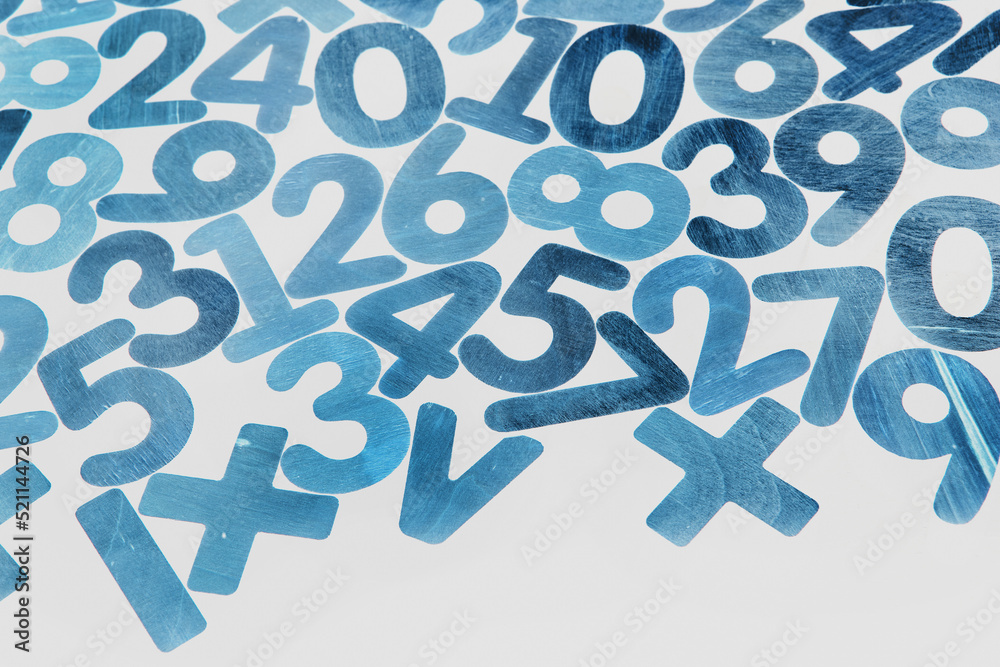 Poster background or texture of numbers. finance data concept. mathematic. seamless pattern with numbers. f