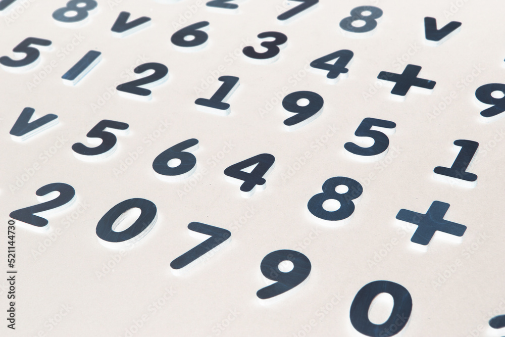 Poster background or texture of numbers. finance data concept. mathematic. seamless pattern with numbers. f