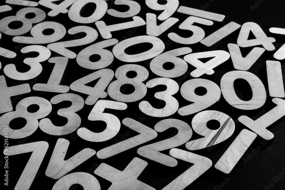 Poster background or texture of numbers. finance data concept. mathematic. seamless pattern with numbers. f