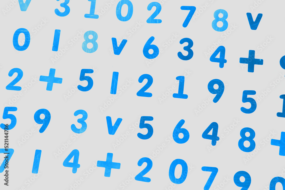 Poster background or texture of numbers. finance data concept. mathematic. seamless pattern with numbers. f