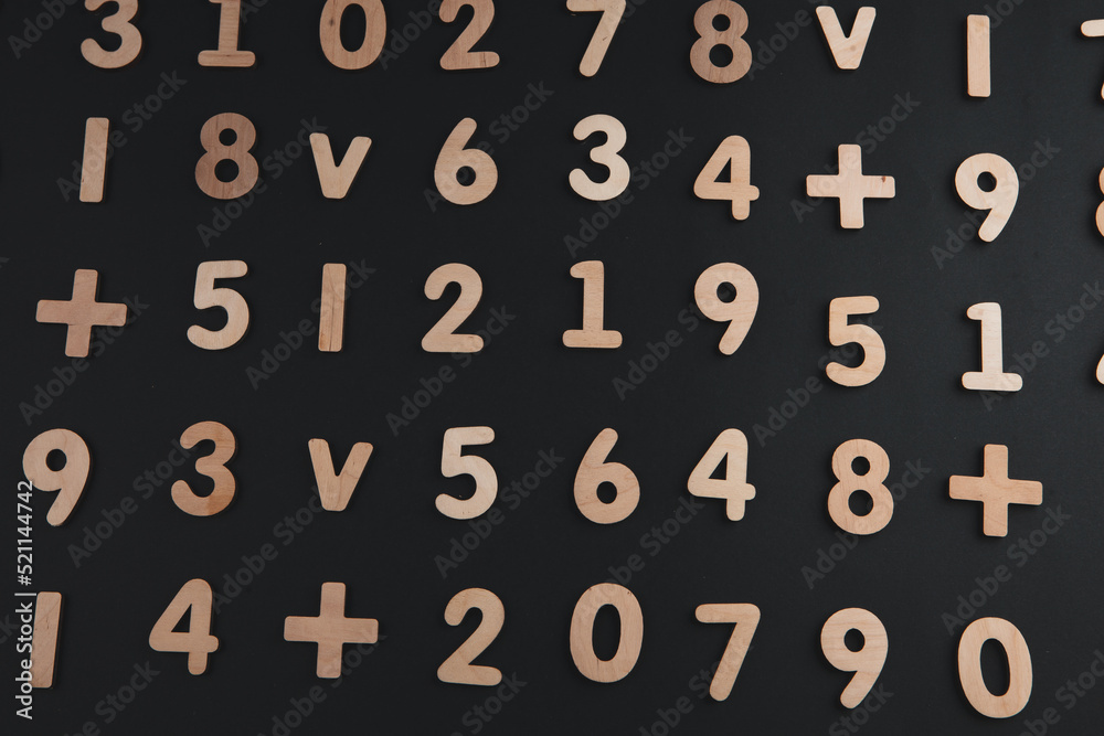 Poster background or texture of numbers. finance data concept. mathematic. seamless pattern with numbers. f