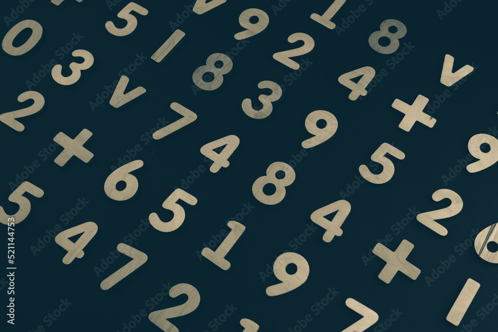 Poster background or texture of numbers. finance data concept. mathematic. seamless pattern with numbers. f