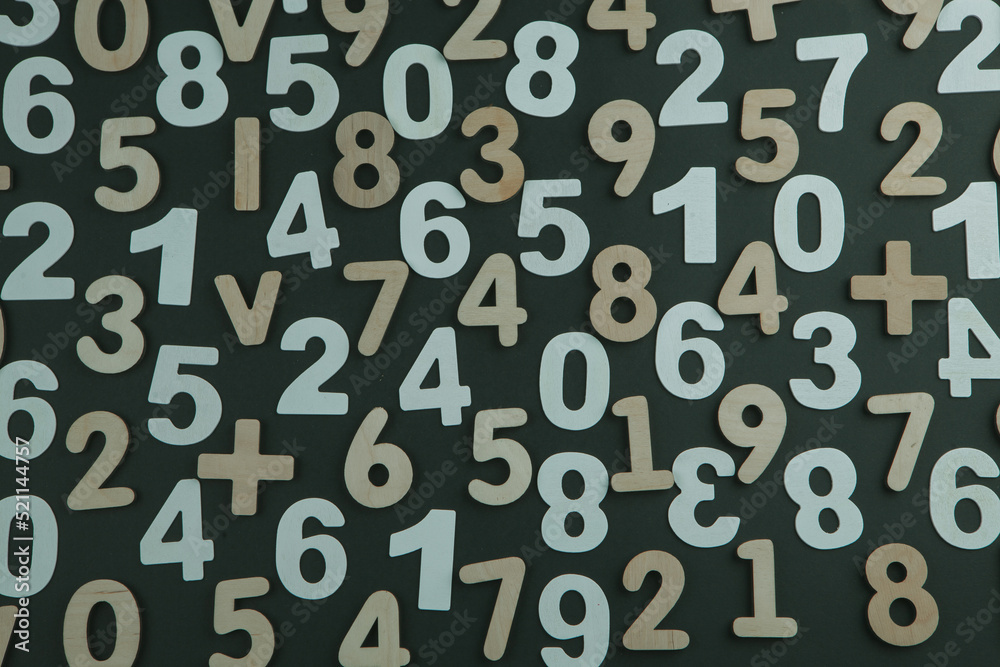 Poster background or texture of numbers. finance data concept. mathematic. seamless pattern with numbers. f