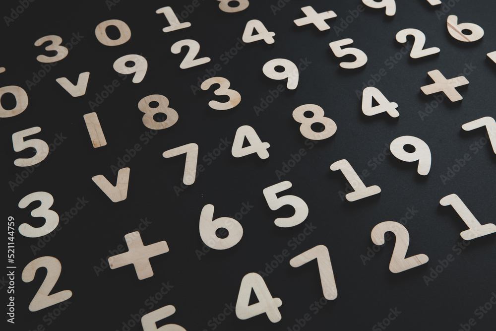 Poster background or texture of numbers. finance data concept. mathematic. seamless pattern with numbers. f