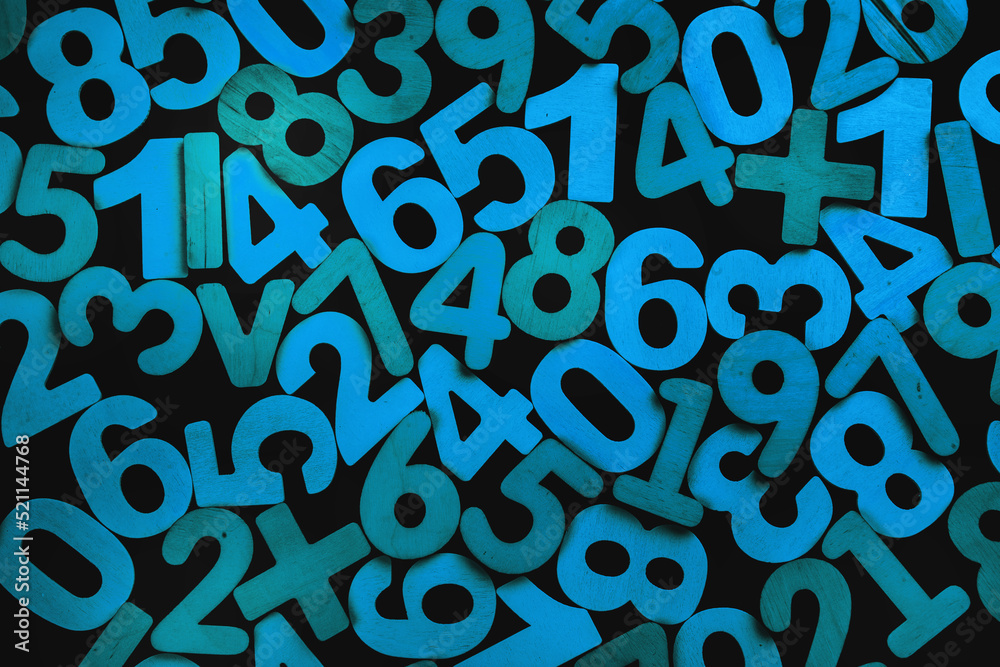 Poster background or texture of numbers. finance data concept. mathematic. seamless pattern with numbers. f