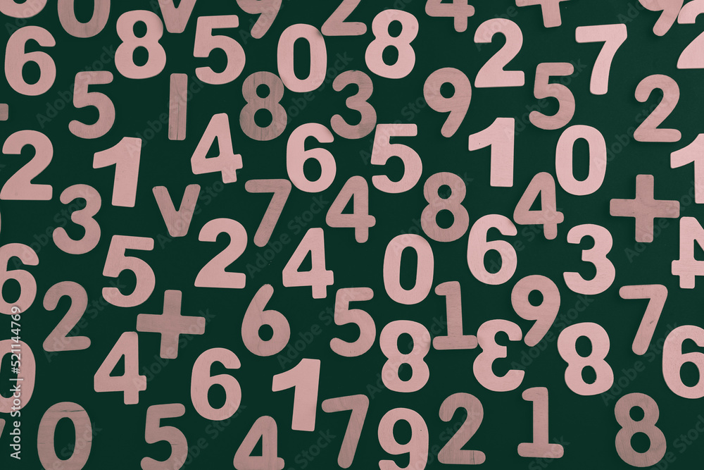 Poster background or texture of numbers. finance data concept. mathematic. seamless pattern with numbers. f