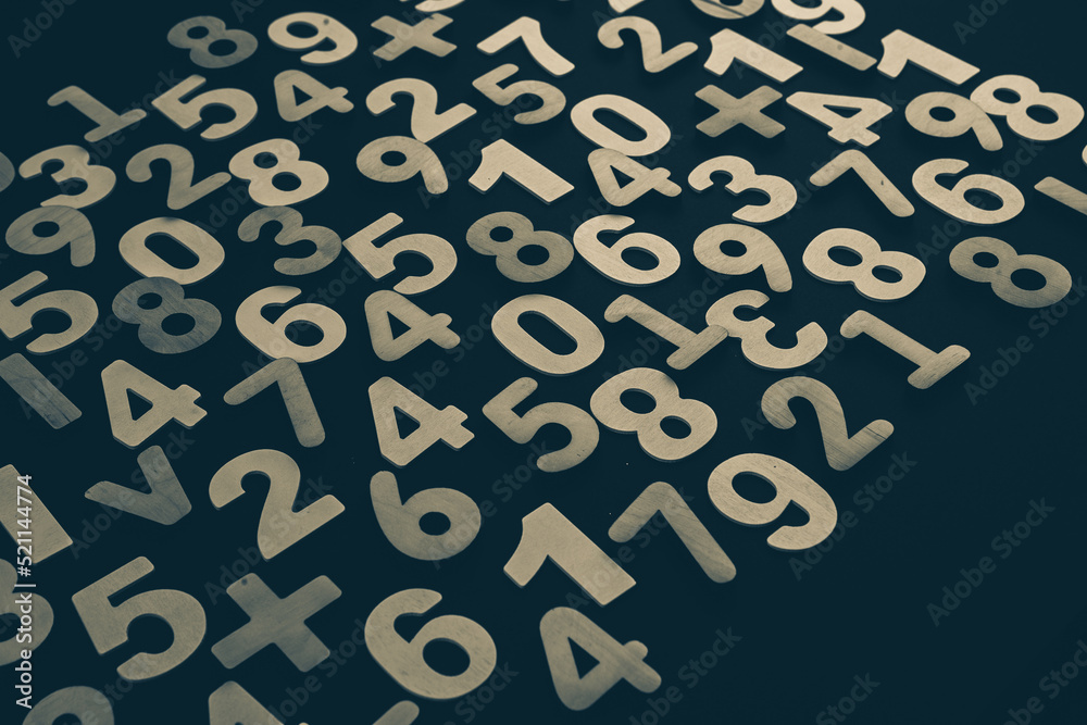 Poster background or texture of numbers. finance data concept. mathematic. seamless pattern with numbers. f
