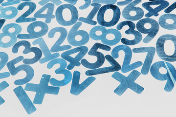 Background or texture of numbers. Finance data concept. Mathematic. Seamless pattern with numbers....