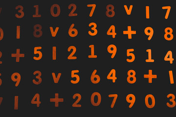 Background or texture of numbers. Finance data concept. Mathematic. Seamless pattern with numbers....