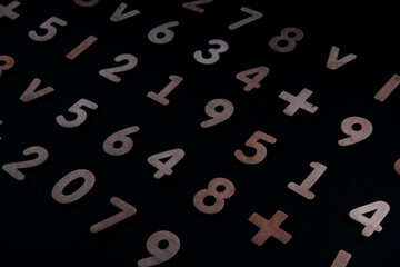 Background or texture of numbers. Finance data concept. Mathematic. Seamless pattern with numbers. Finance concept. 