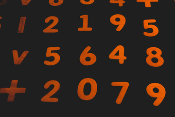 Background or texture of numbers. Finance data concept. Mathematic. Seamless pattern with numbers....
