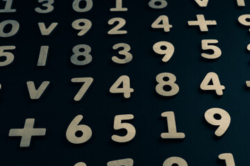 Background or texture of numbers. Finance data concept. Mathematic. Seamless pattern with numbers. Finance concept. 