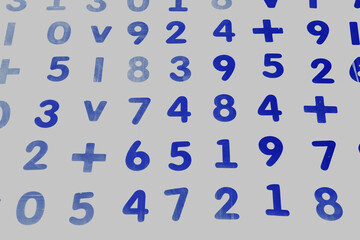 Background or texture of numbers. Finance data concept. Mathematic. Seamless pattern with numbers....