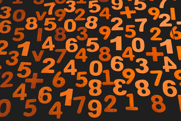 Background or texture of numbers. Finance data concept. Mathematic. Seamless pattern with numbers. Finance concept. 
