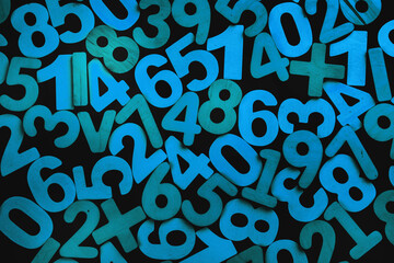 Background or texture of numbers. Finance data concept. Mathematic. Seamless pattern with numbers....