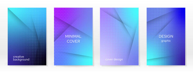 Minimal Poster. Pastel Soft. Blue Gradient Set.