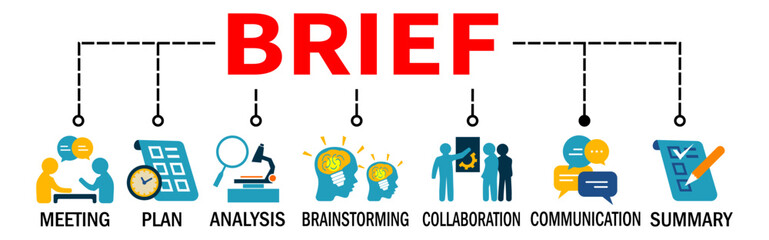 BRIEF.  Briefing Vector Illustration Concept with icons