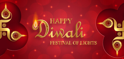 Festive Diwali and Deepawali card. The indian festival of lights