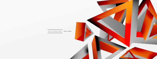 Triangle abstract background. 3d vector basic shape technology or business concept composition. Trendy techno business template for wallpaper, banner, background or landing