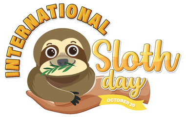 International sloth day banner concept vector