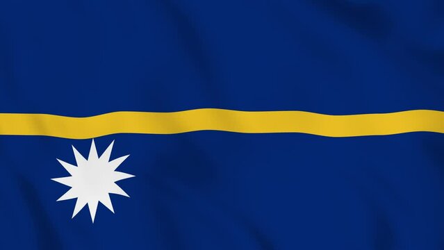 Republic of Nauru realistic waving flag. smooth seamless loop 4k video 	