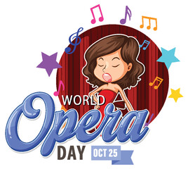 World Opera Day Banner Concept Vector