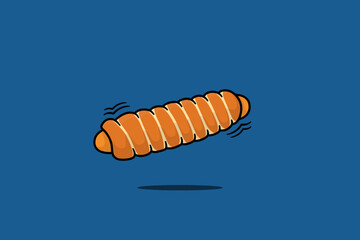 Pretzel Dog and drawing blue background