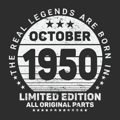 The Real Legends Are Born In October 1951, Birthday gifts for women or men, Vintage birthday shirts for wives or husbands, anniversary T-shirts for sisters or brother